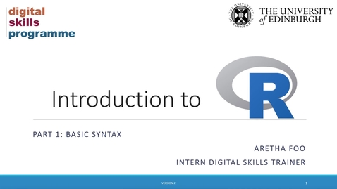 Thumbnail for Introduction to R (Part 1): Basic Syntax