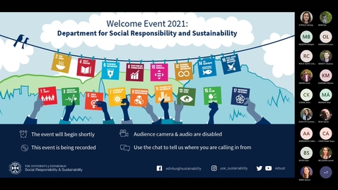 Thumbnail for entry Welcome Event 2021: Department for Social Responsibility and Sustainability