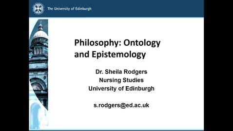 Thumbnail for entry Philosophy: Ontology and Epistemology