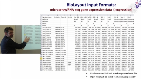 Thumbnail for entry 8. File preparation expression data analysis in BioLayout(example)