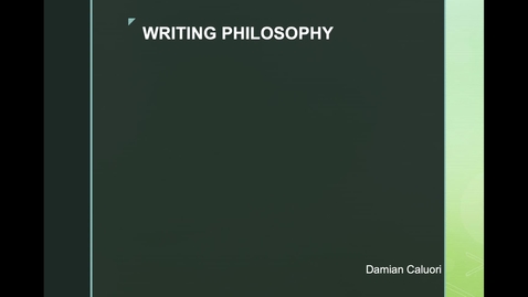 Thumbnail for entry Writing Philosophy 1