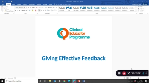 Thumbnail for CEP Giving Effective Feedback course: welcome and orientation