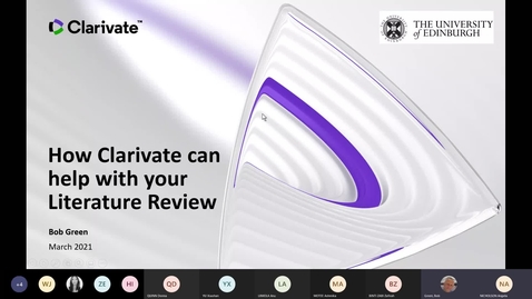 Thumbnail for entry How Clarivate Web of Science can help with your Literature Review