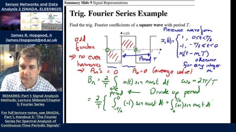 Thumbnail for entry Topic 20: Revision of Trigonometric Fourier Series (SNADA, Chapter 5)