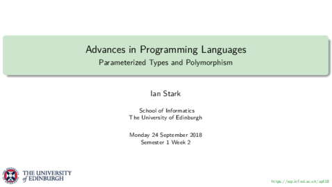 Thumbnail for Parameterized Types and Polymorphism