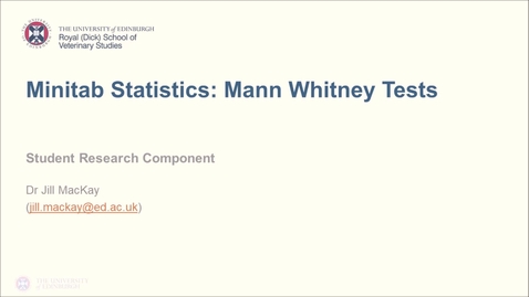 Thumbnail for entry Minitab Statistics: Mann Whitney Test