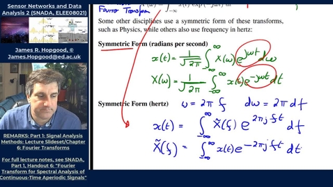 Thumbnail for entry Topic 32: The Fourier Transform and Example Calculations (SNADA, Chapter 6)