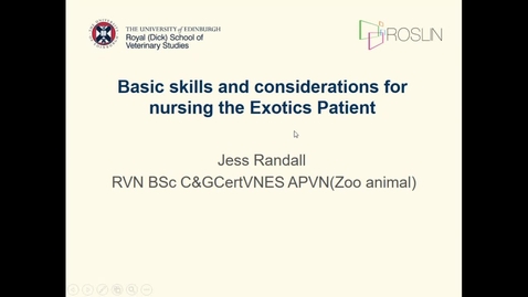 Thumbnail for Nurses Clinical Club - 27th October 2021 - Basic Skills and considerations for nursing the exotic patient