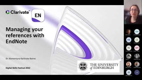 Thumbnail for entry Digital Skills Festival: Managing your references with EndNote