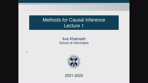 Thumbnail for entry Methods for Causal Inference Lecture 1