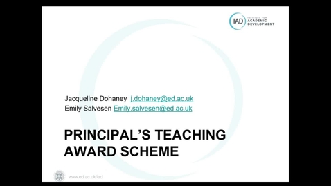 Thumbnail for entry Practical Strategies for... Applying for Principal's Teaching Award