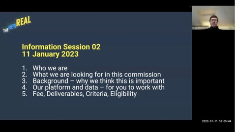 Thumbnail for The New Real 2023 AI Art Commission - Information Session Recording 02