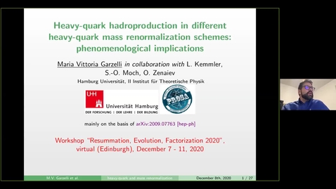 Thumbnail for entry REF2020: Maria Vittoria Garzelli- Heavy-quark hadroproduction in different heavy-quark mass renormalization schemes: phenomenological