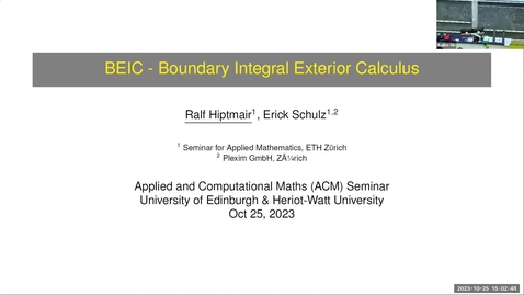 Thumbnail for 20231025 Ralf Hiptmair - Boundary Element Exterior Calculus