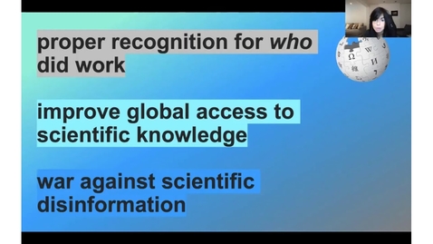 Thumbnail for Science and storytelling: Why who we talk about matters - Dr. Jess Wade at Wikimania 2021
