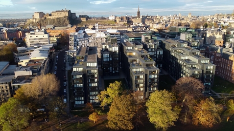 Thumbnail for Drone Edinburgh The Meadows lateral tracking
