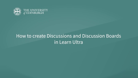 Thumbnail for Learn Ultra: Creating Discussion Boards