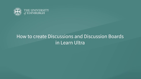 Thumbnail for entry Learn Ultra: Creating Discussion Boards