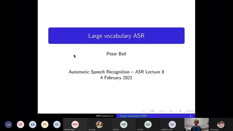 Thumbnail for ASR Lecture 8