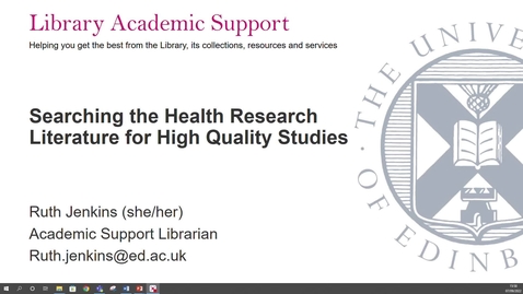 Thumbnail for HCP Med Effective Literature Searching