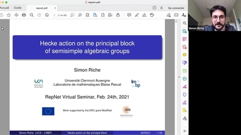 Thumbnail for 24 February 2021 - Simon Riche - Hecke action on the principal block of reductive algebraic groups