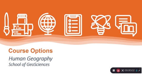 Thumbnail for entry GeoSciences - Human Geography Course Options in 2021