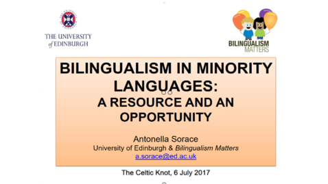 Thumbnail for Bilingualism in Minority Languages - Professor Antonella Sorace (full talk)