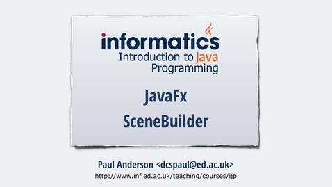 Thumbnail for entry JavaFX 1 - Scene Builder