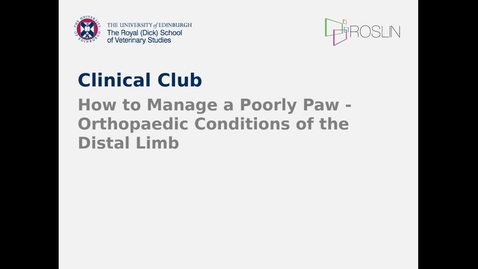 Thumbnail for entry Vet Clinical Club - Dylan Clements - 6th March 2024