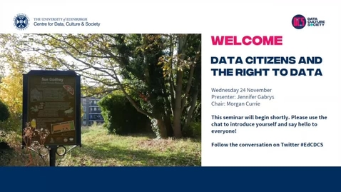 Thumbnail for Data Citizens and the Right to Data
