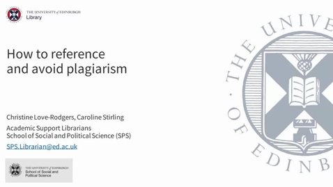 Thumbnail for How to reference and avoid plagiarism