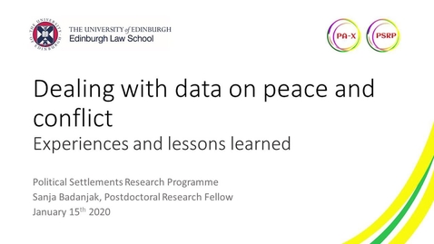 Thumbnail for entry Dealing with data in peace and conflict research