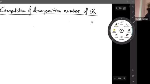 Thumbnail for entry 30 June - Diego Millan Berdasco - On the computation of decomposition numbers of the symmetric group.