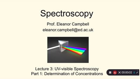 Thumbnail for entry Chem1 Spectroscopy Lecture 3 Part 1