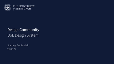 Thumbnail for UoE Design System