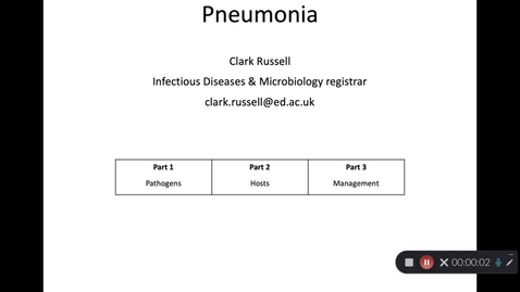 Thumbnail for entry Pneumonia: ID/microbiology perspective