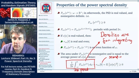 Thumbnail for entry Topic 69: Definition and Properties of the Power-Spectral Density (PETARS, Chapter 9)