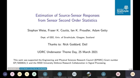 Thumbnail for entry Estimation of Source-Sensor Responses from Sensor Second Order Statistics