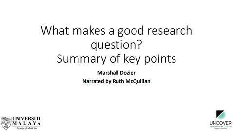 Thumbnail for SR course 2b - Good research questions: summary