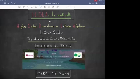 Thumbnail for LAGOON: Leicester Algebra and Geometry Open ONline - Letterio Gatto, Polytechnic University of Turin