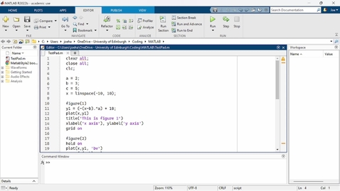 Thumbnail for entry Organizing and Commenting MATLAB Code