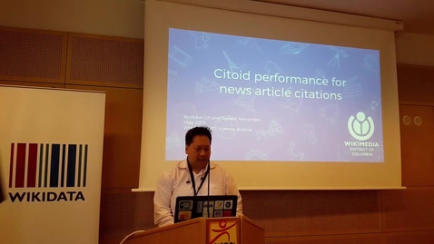 Thumbnail for entry Citoid performance for news article citations on Wikipedia - Andrew Lih and Robert Fernandez (WikiCite 2017)