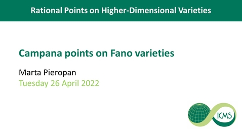 Thumbnail for Campana Points on Fano Varieties - Marta Pieropan 