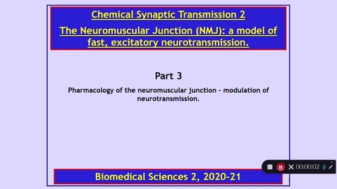 Thumbnail for entry BMS2: Chemical Synaptic Transmission 2 Part 3 Dr Phil Larkman