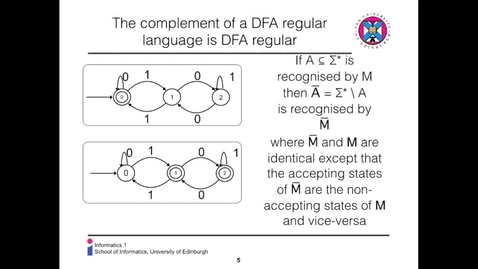 Thumbnail for entry CL - 15b - Boolean operations on DFA-Regular Languages