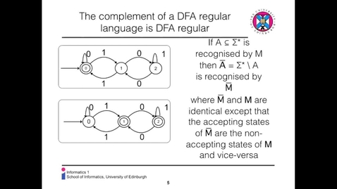 Thumbnail for CL - 15b - Boolean operations on DFA-Regular Languages