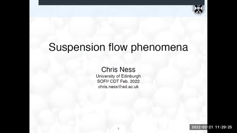 Thumbnail for SOFI CDT ACS3 Colloidal Flow Phenomena - Chris Ness