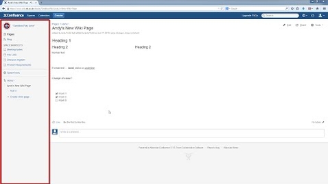 Thumbnail for entry Confluence Wiki V5 Tutorial: Space navigation and the sidebar