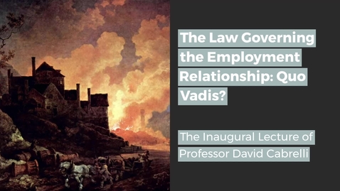 Thumbnail for entry The Inaugural Lecture of Professor David Cabrelli