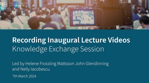 Thumbnail for entry Recording Inaugural Lecture Videos